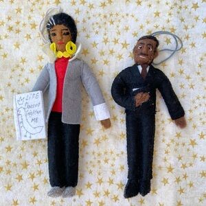 Maya Angelou & Dr. Martin Luther King Ornaments. Felted. Handmade in Kyrgyzstan.